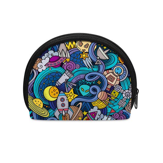Abstract Cartoon Galaxy Space Print Coin Purse