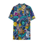 Abstract Cartoon Galaxy Space Print Cotton Hawaiian Shirt