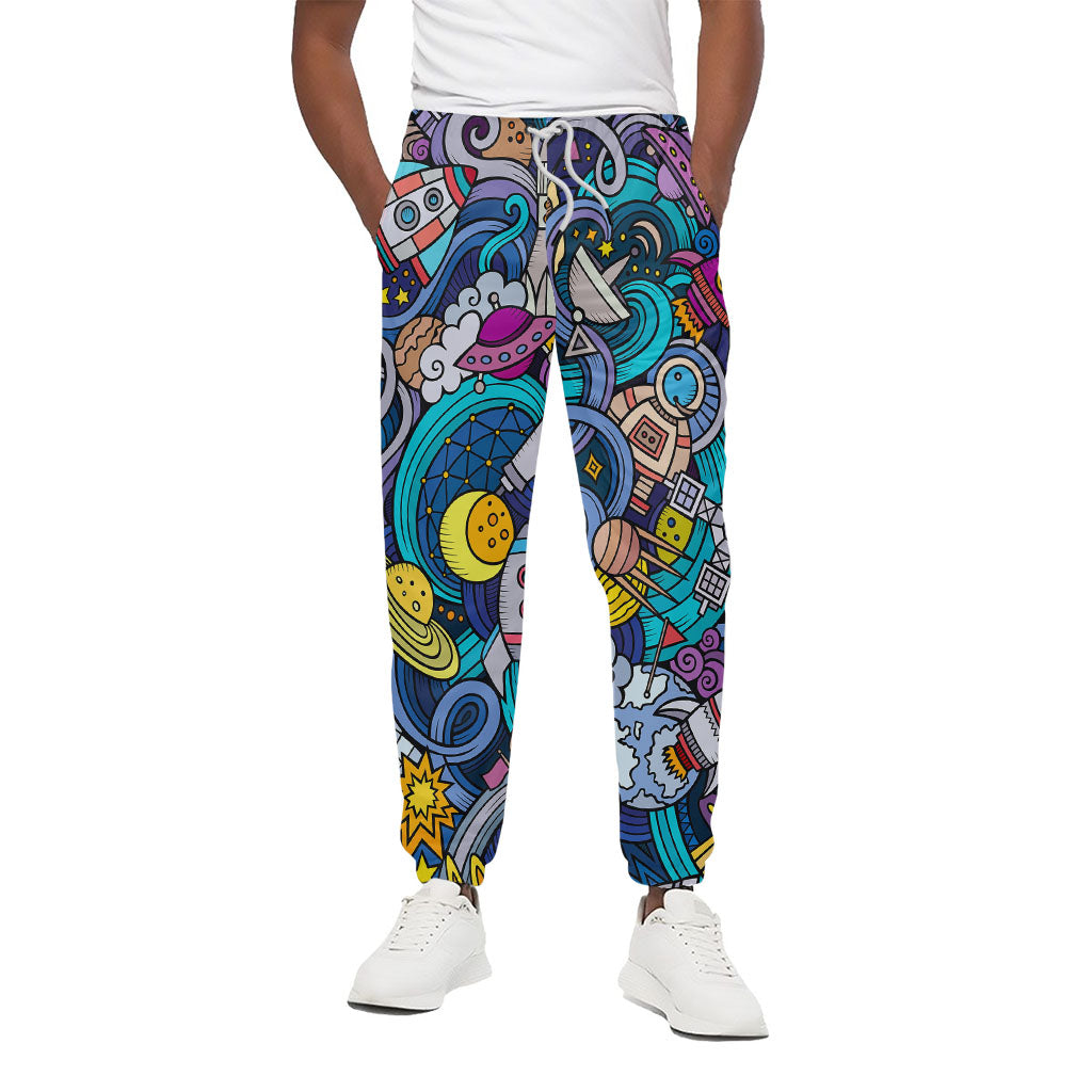Abstract Cartoon Galaxy Space Print Cotton Pants