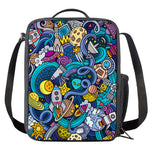 Abstract Cartoon Galaxy Space Print Crossbody Lunch Bag