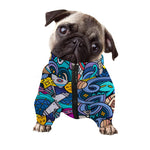 Abstract Cartoon Galaxy Space Print Dog Zip Up Jacket