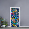 Abstract Cartoon Galaxy Space Print Door Sticker