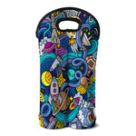 Abstract Cartoon Galaxy Space Print Double Neoprene Wine Tote