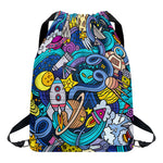 Abstract Cartoon Galaxy Space Print Drawstring Backpack
