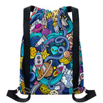 Abstract Cartoon Galaxy Space Print Drawstring Backpack