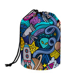 Abstract Cartoon Galaxy Space Print Drawstring Makeup Bag