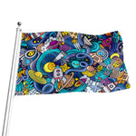 Abstract Cartoon Galaxy Space Print Flag