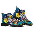 Abstract Cartoon Galaxy Space Print Flat Ankle Boots