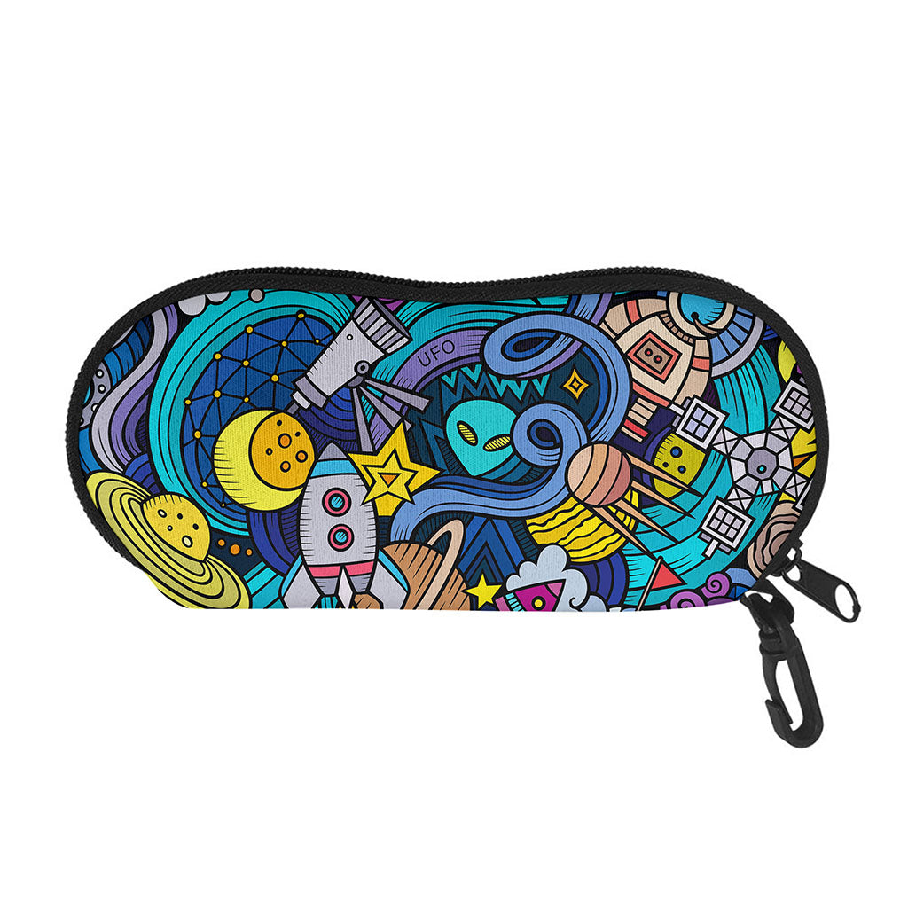 Abstract Cartoon Galaxy Space Print Glasses Case