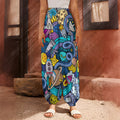 Abstract Cartoon Galaxy Space Print Harem Pants