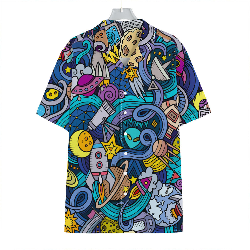 Abstract Cartoon Galaxy Space Print Hawaiian Shirt