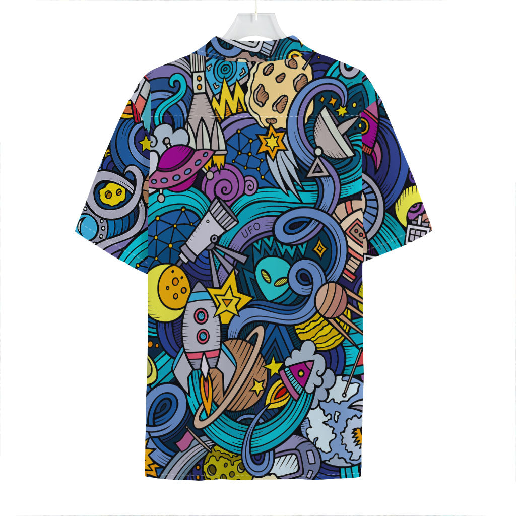 Abstract Cartoon Galaxy Space Print Hawaiian Shirt