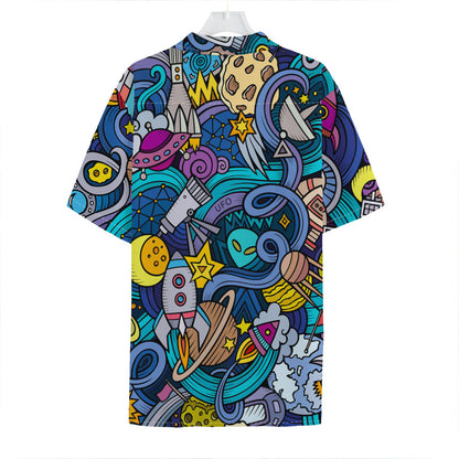 Abstract Cartoon Galaxy Space Print Hawaiian Shirt
