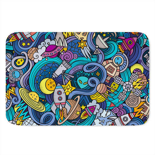 Abstract Cartoon Galaxy Space Print Indoor Door Mat