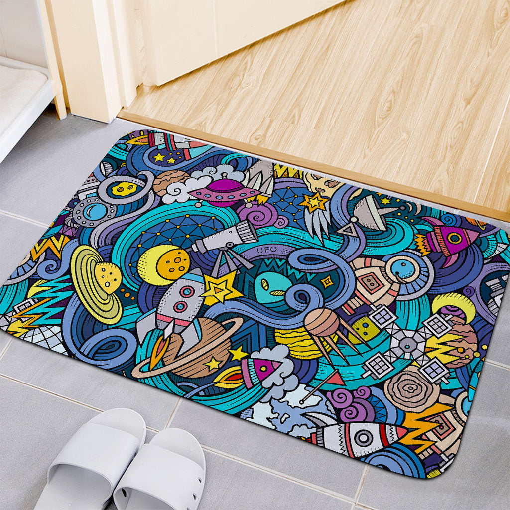 Abstract Cartoon Galaxy Space Print Indoor Door Mat