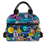 Abstract Cartoon Galaxy Space Print Insulated Lunch Bag
