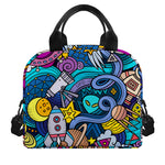 Abstract Cartoon Galaxy Space Print Insulated Lunch Bag
