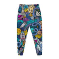 Abstract Cartoon Galaxy Space Print Jogger Pants