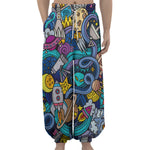 Abstract Cartoon Galaxy Space Print Lantern Pants