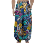 Abstract Cartoon Galaxy Space Print Lantern Pants