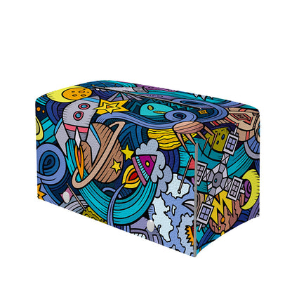 Abstract Cartoon Galaxy Space Print Leather Tissue Box Cover