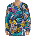 Abstract Cartoon Galaxy Space Print Long Sleeve Baseball Jersey