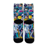 Abstract Cartoon Galaxy Space Print Long Socks