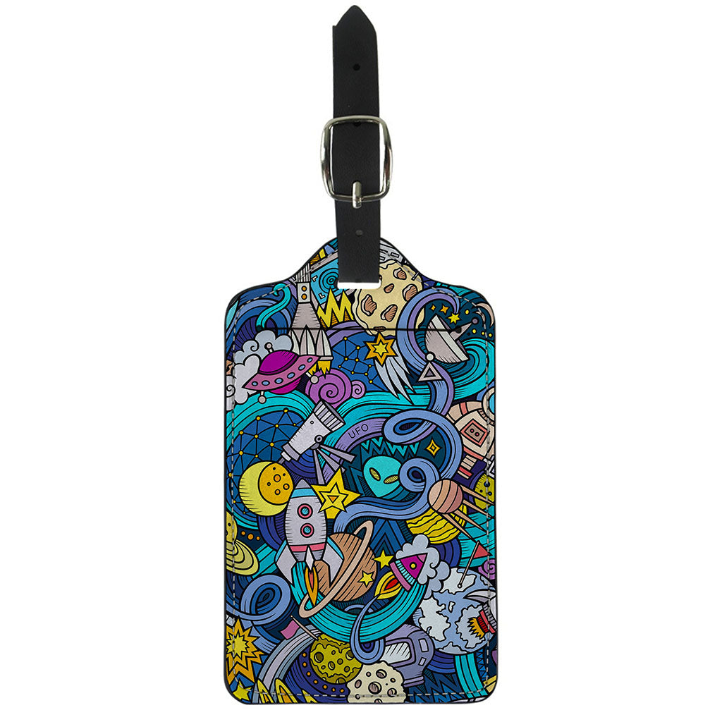 Abstract Cartoon Galaxy Space Print Luggage Tag