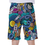 Abstract Cartoon Galaxy Space Print Men's Beach Shorts