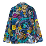 Abstract Cartoon Galaxy Space Print Men's Blazer