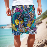 Abstract Cartoon Galaxy Space Print Men's Cargo Shorts