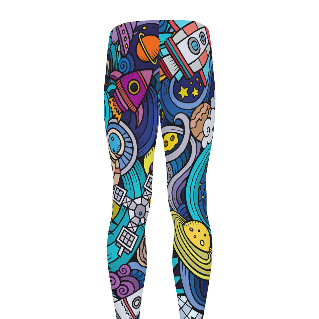 Abstract Cartoon Galaxy Space Print Men's leggings