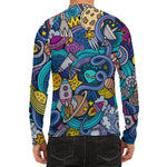 Abstract Cartoon Galaxy Space Print Men's Long Sleeve Rash Guard
