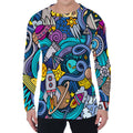 Abstract Cartoon Galaxy Space Print Men's Long Sleeve T-Shirt
