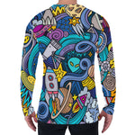 Abstract Cartoon Galaxy Space Print Men's Long Sleeve T-Shirt