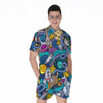 Abstract Cartoon Galaxy Space Print Men's Rompers