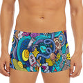 Abstract Cartoon Galaxy Space Print Men's Short Boxer Briefs