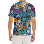 Abstract Cartoon Galaxy Space Print Men's Short Sleeve Rash Guard