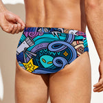 Abstract Cartoon Galaxy Space Print Men's Swim Briefs