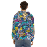 Abstract Cartoon Galaxy Space Print Men's Velvet Pullover Hoodie