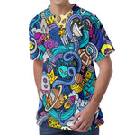 Abstract Cartoon Galaxy Space Print Men's Velvet T-Shirt