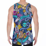 Abstract Cartoon Galaxy Space Print Men's Velvet Tank Top