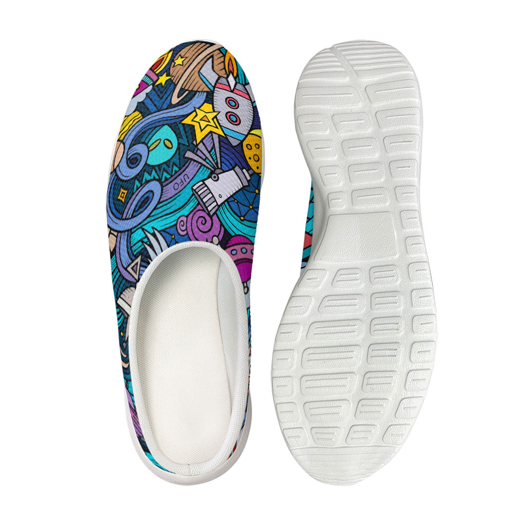 Abstract Cartoon Galaxy Space Print Mesh Casual Shoes