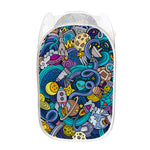 Abstract Cartoon Galaxy Space Print Mesh Laundry Hamper