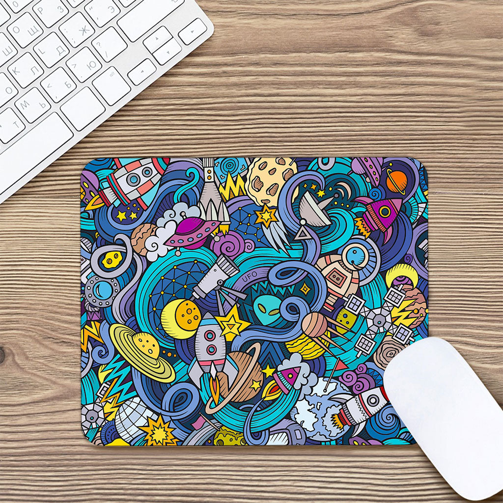 Abstract Cartoon Galaxy Space Print Mouse Pad