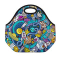 Abstract Cartoon Galaxy Space Print Neoprene Lunch Bag