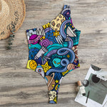 Abstract Cartoon Galaxy Space Print One Shoulder Bodysuit