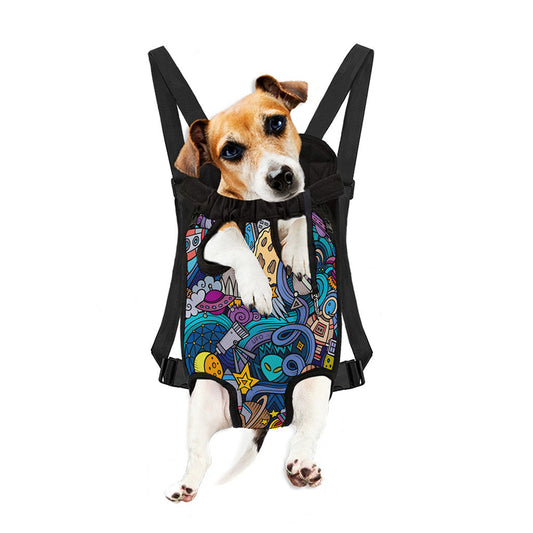 Abstract Cartoon Galaxy Space Print Pet Carrier Backpack