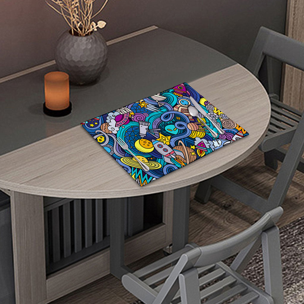 Abstract Cartoon Galaxy Space Print Placemat