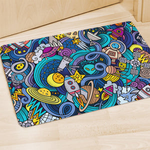 Abstract Cartoon Galaxy Space Print Polyester Doormat